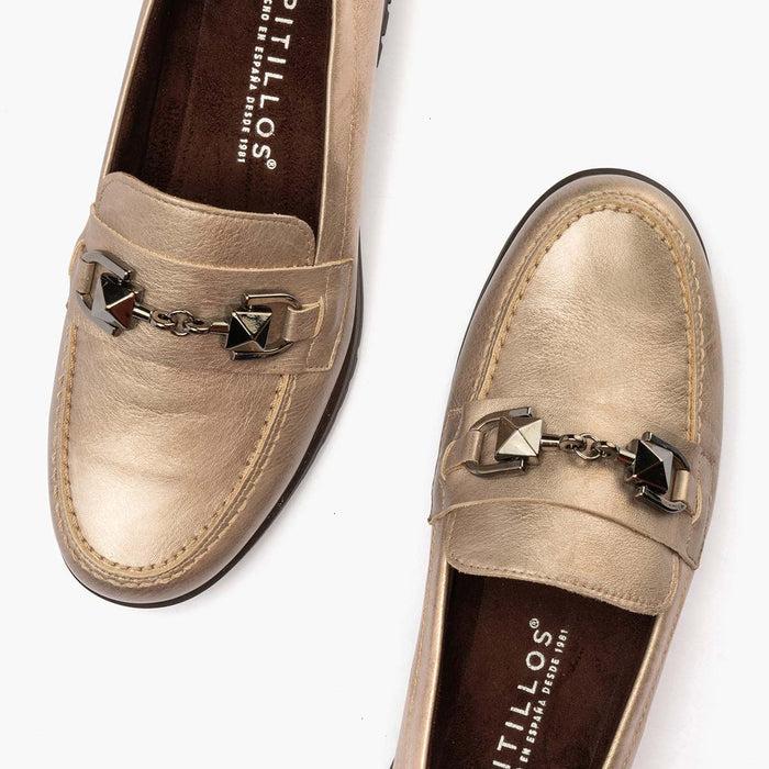 Pitillos Mocasín Con Adorno De Mujer Color Piedra