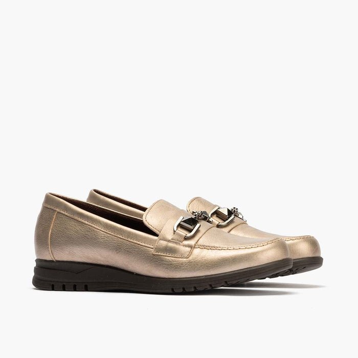 pitillos Mocasín con Adorno de mujer color piedra