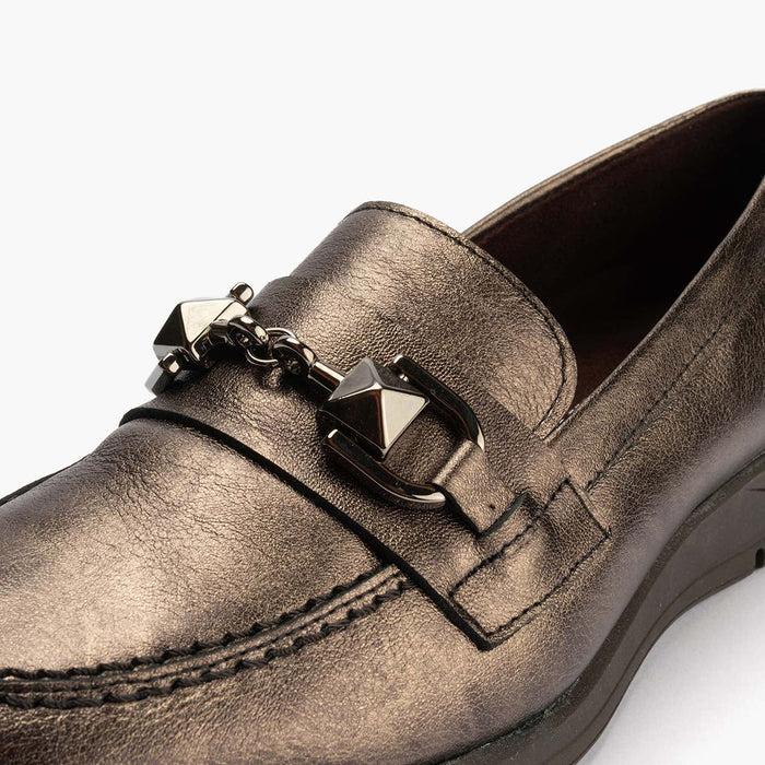 Pitillos Mocasín Con Adorno Mujer Color Bronce