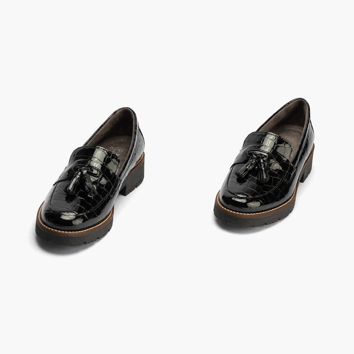 Pitillos Mocasín Con Borlas Mujer Color Negro