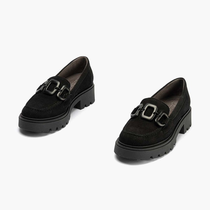 Pitillos Mocasín En Ante Mujer Color Negro