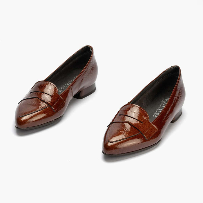 Pitillos Mocasín En Charol Mujer Color Cuero