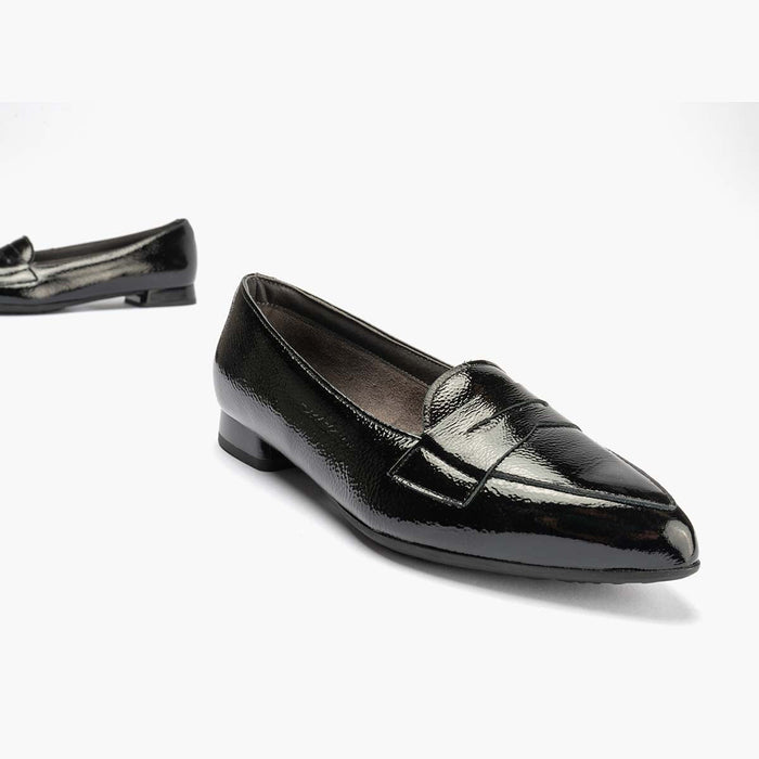 Pitillos Mocasín En Charol Para Mujer Color Negro