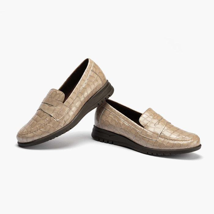 Pitillos Mocasín En Coco De Mujer Color Piedra
