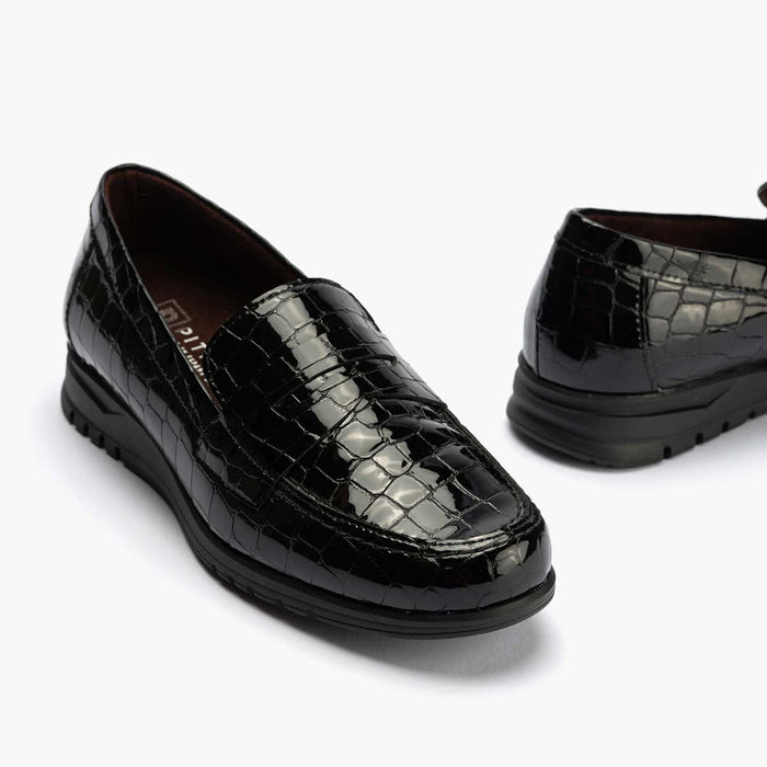 pitillos Mocasín En Coco Mujer Color Negro
