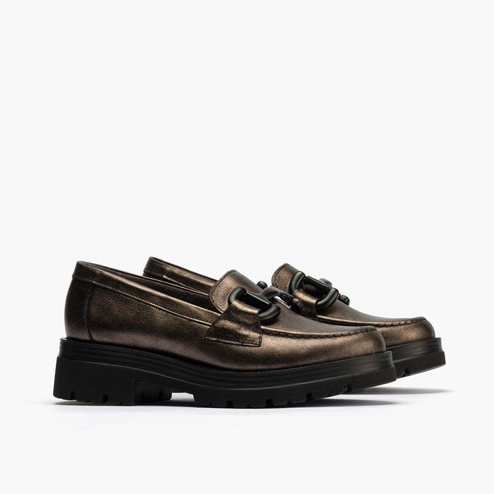 pitillos Mocasín en Laminado de mujer color bronce