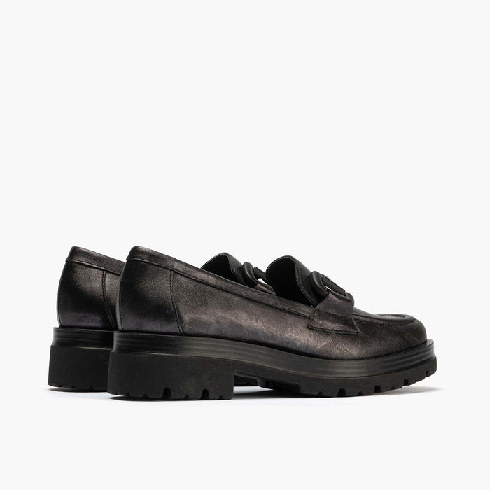 Pitillos Mocasín En Laminado Mujer Color Antracita