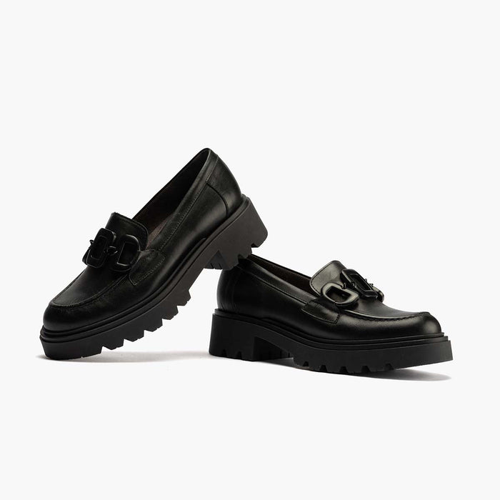 Pitillos Mocasín En Napa Mujer Color Negro