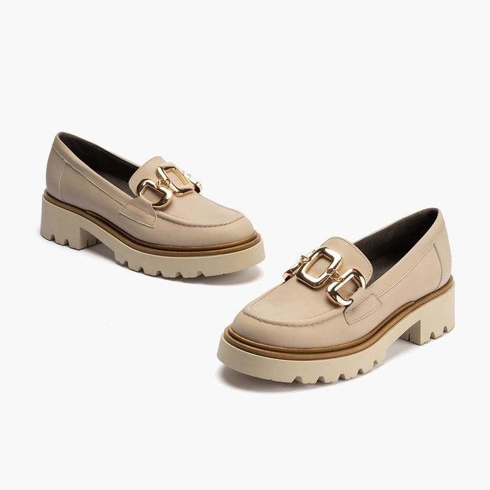 Pitillos Mocasín En Napa Mujer Color Piedra