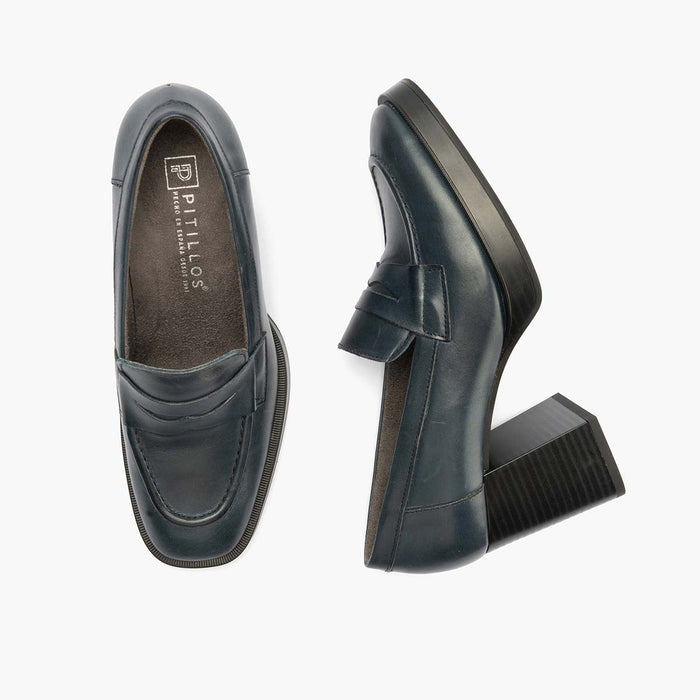 Pitillos Mocasín En Napa Para Mujer Color Marino