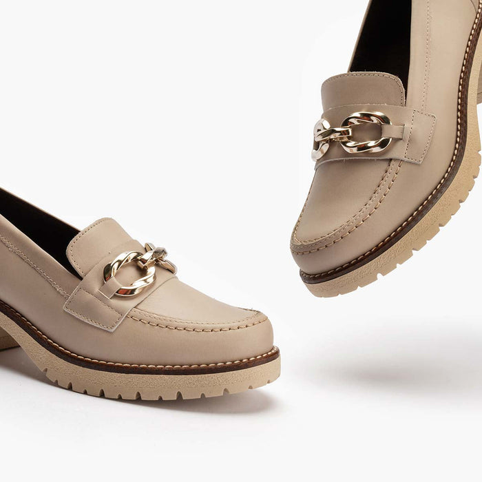 Pitillos Mocasín En Napa Para Mujer Color Piedra