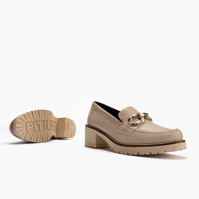 Pitillos Mocasín En Napa Para Mujer Color Piedra