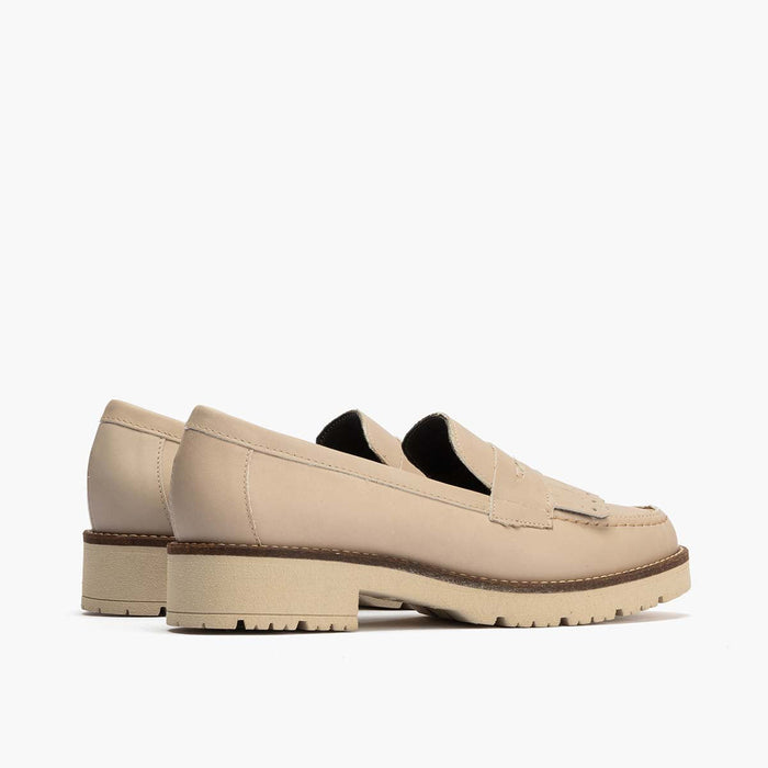 Pitillos Mocasín Flecos De Mujer Color Piedra
