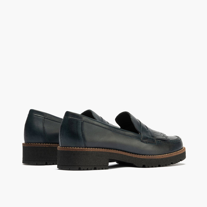 Pitillos Mocasín Flecos Para Mujer Color Marino