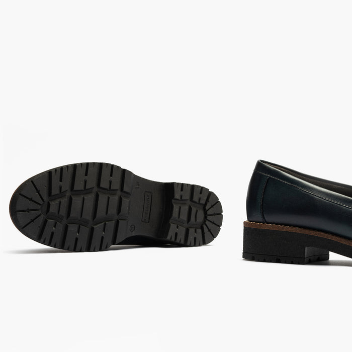 Pitillos Mocasín Flecos Para Mujer Color Marino