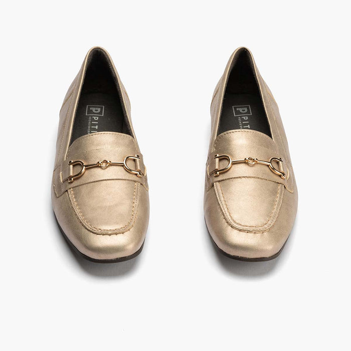 Pitillos Mocasín Laminado Mujer Color Piedra