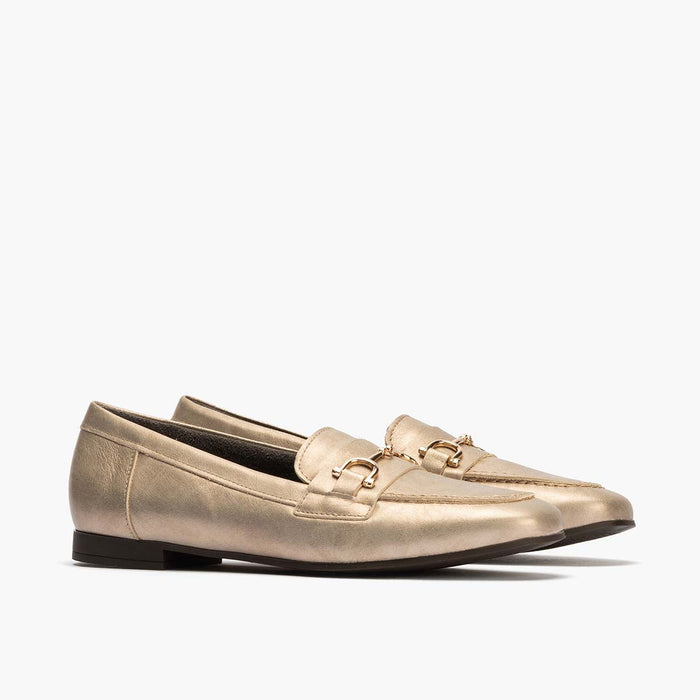 pitillos Mocasín Laminado mujer color piedra