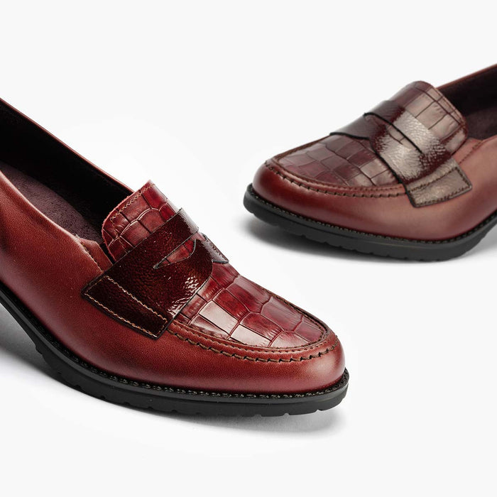 Pitillos Mocasín Mujer Color Burdeos