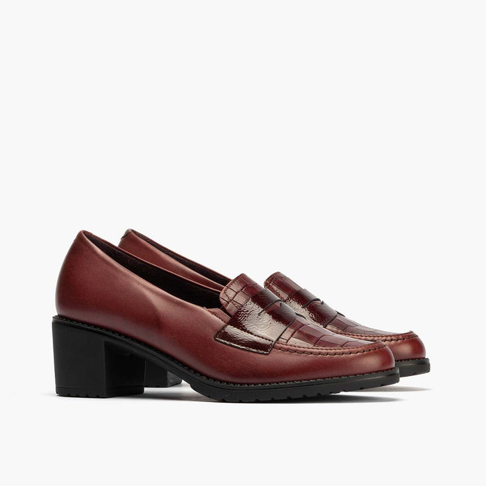 pitillos Mocasín mujer color burdeos