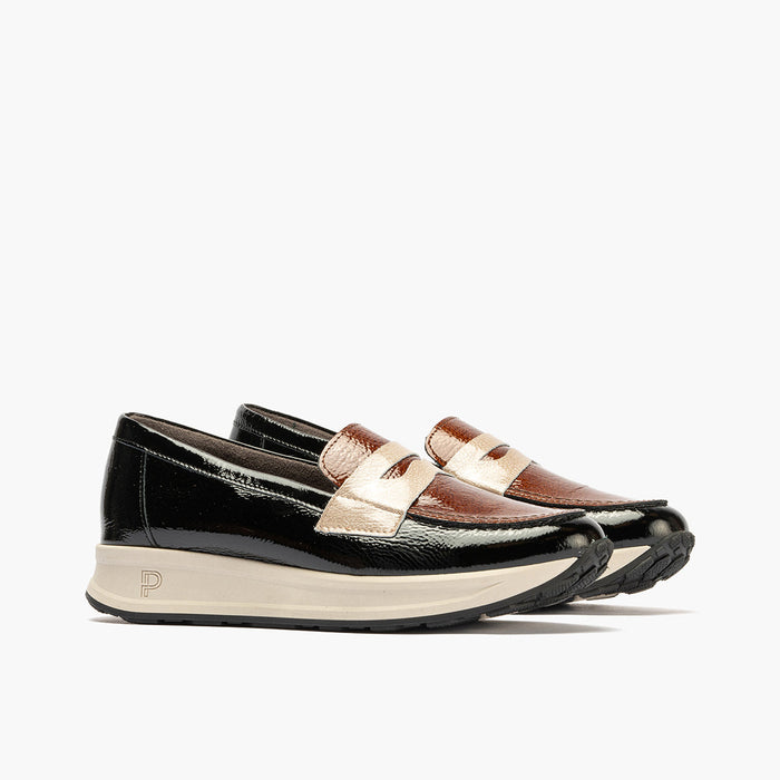 pitillos Mocasín Tricolor de mujer color negro