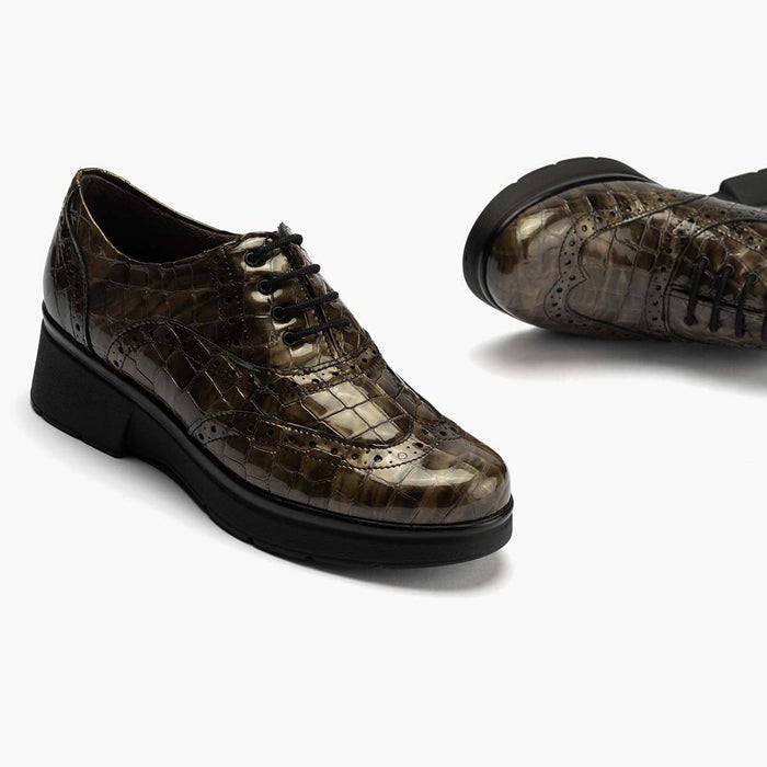 Pitillos Zapato Inglés Coco De Mujer Color Humo