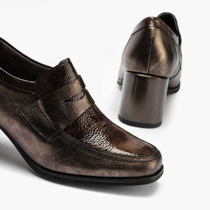 Pitillos Zapato Abotinado Combinado De Mujer Color Bronce
