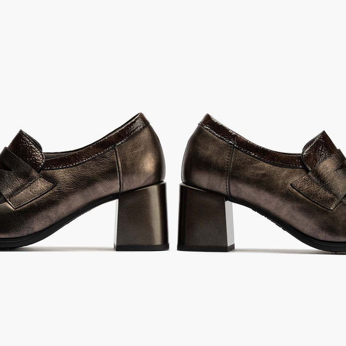 Pitillos Zapato Abotinado Combinado De Mujer Color Bronce