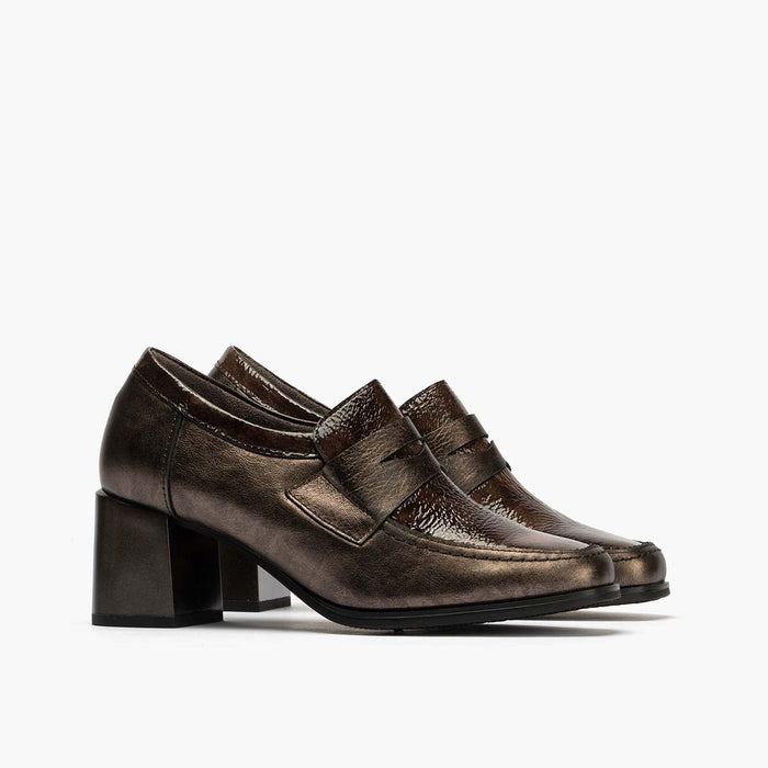 pitillos Zapato Abotinado Combinado de mujer color bronce