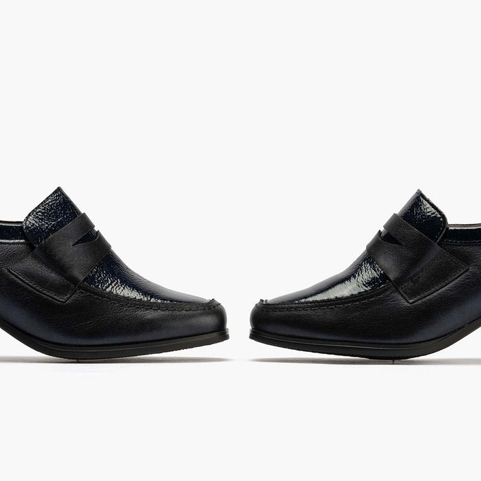 Pitillos Zapato Abotinado Combinado Para Mujer Color Marino