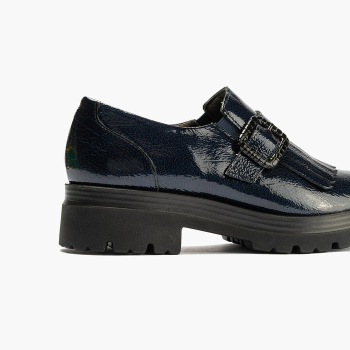 Pitillos Zapato Abotinado En Charol De Mujer Color Marino