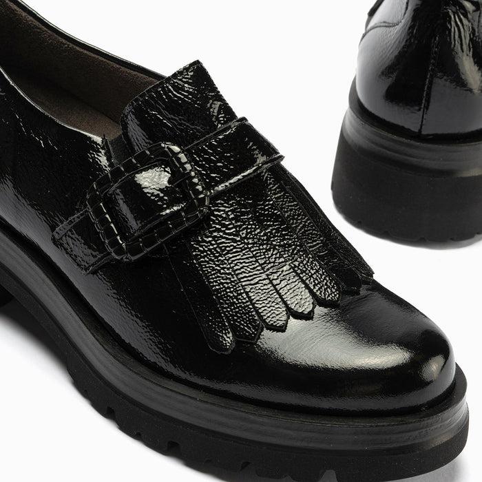 Pitillos Zapato Abotinado En Charol De Mujer Color Negro