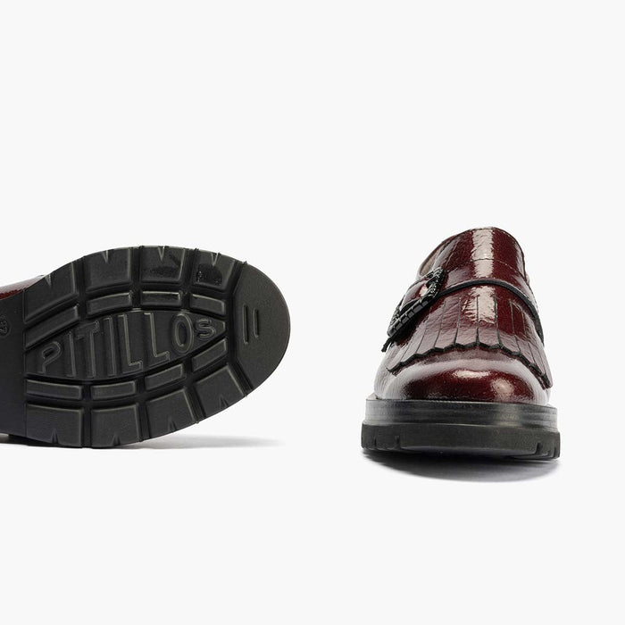 Pitillos Zapato Abotinado En Charol Mujer Color Burdeos