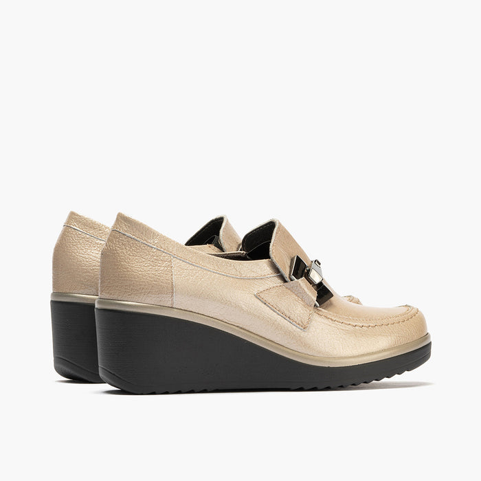 Pitillos Zapato Abotinado En Charol Mujer Color Piedra