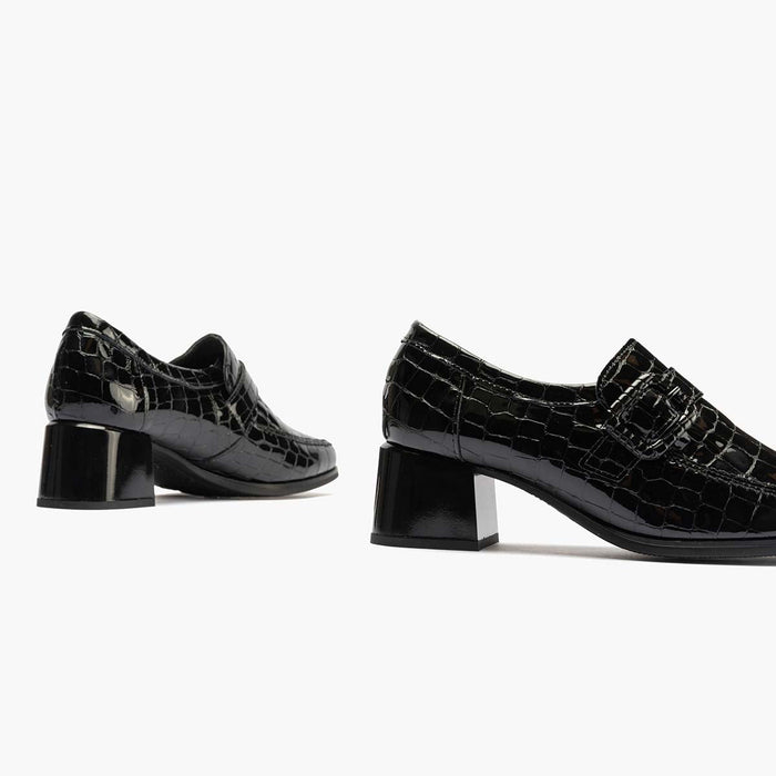 Pitillos Zapato Abotinado En Coco Para Mujer Color Negro