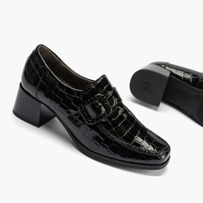 Pitillos Zapato Abotinado En Coco Para Mujer Color Negro