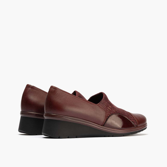 Pitillos Zapato Abotinado Lycra Para Mujer Color Burdeos