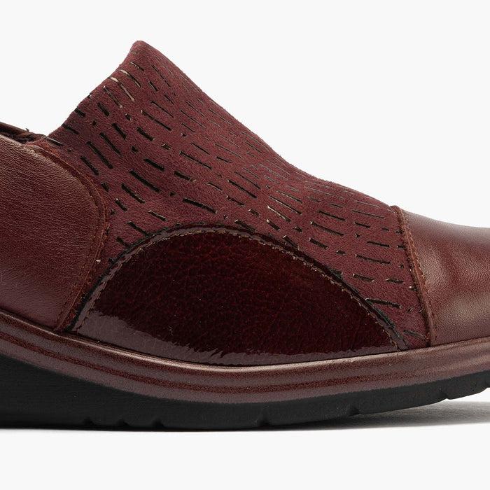 Pitillos Zapato Abotinado Lycra Para Mujer Color Burdeos