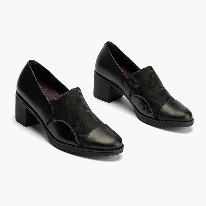 Pitillos Zapato Abotinado Lycra Para Mujer Color Negro
