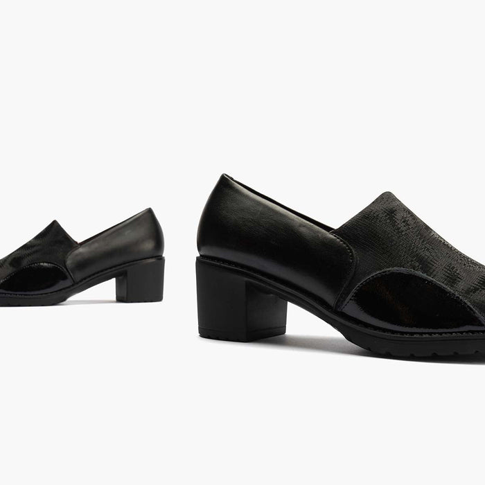 Pitillos Zapato Abotinado Lycra Para Mujer Color Negro