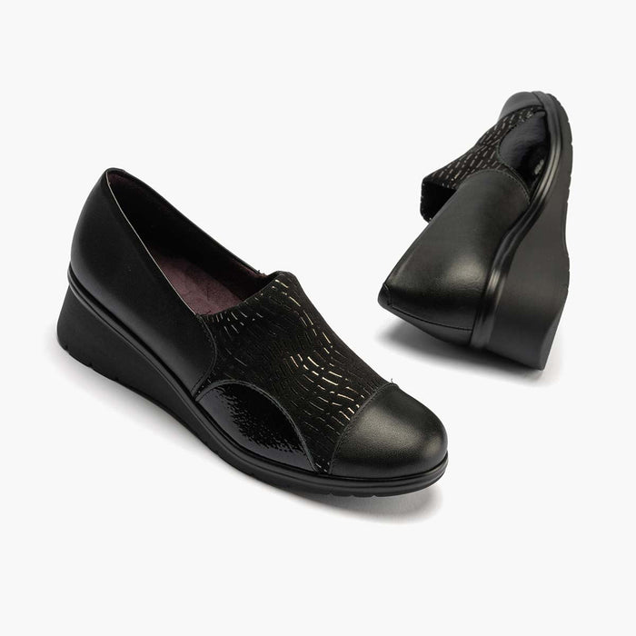 Pitillos Zapato Abotinado Lycra Para Mujer Color Negro