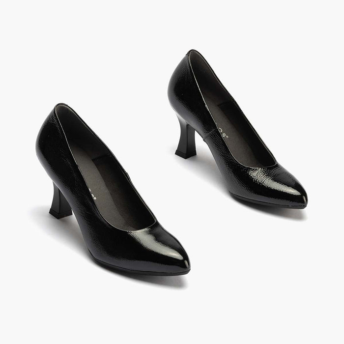 Pitillos Zapato De Salón Charol Para Mujer Color Negro