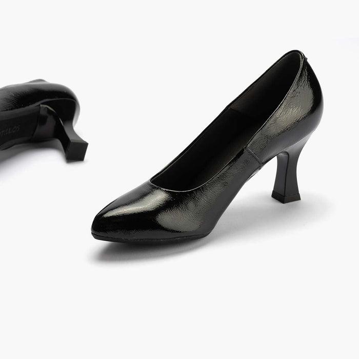 Pitillos Zapato De Salón Charol Para Mujer Color Negro