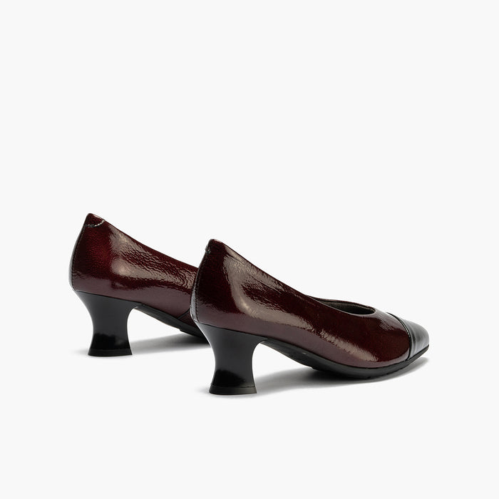 Pitillos Zapato De Salón Combinado Charol Mujer Color Burdeos