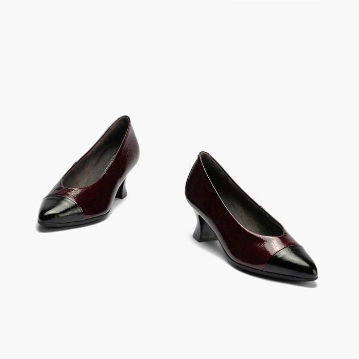 Pitillos Zapato De Salón Combinado Charol Mujer Color Burdeos