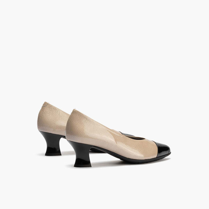 Pitillos Zapato De Salón Combinado Charol Para Mujer Color Piedra