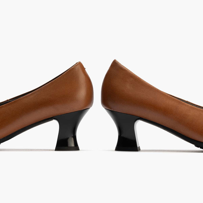 Pitillos Zapato De Salón Combinado Napa De Mujer Color Cuero