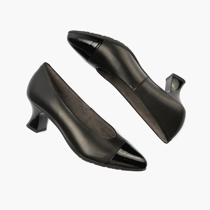 Pitillos Zapato De Salón Combinado Napa Para Mujer Color Negro