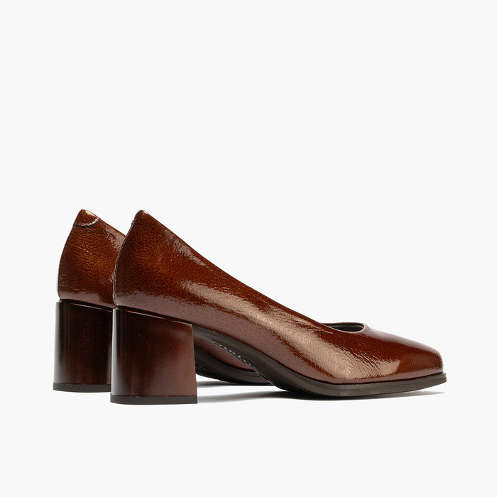 Pitillos Zapato De Salón En Charol Para Mujer Color Cuero