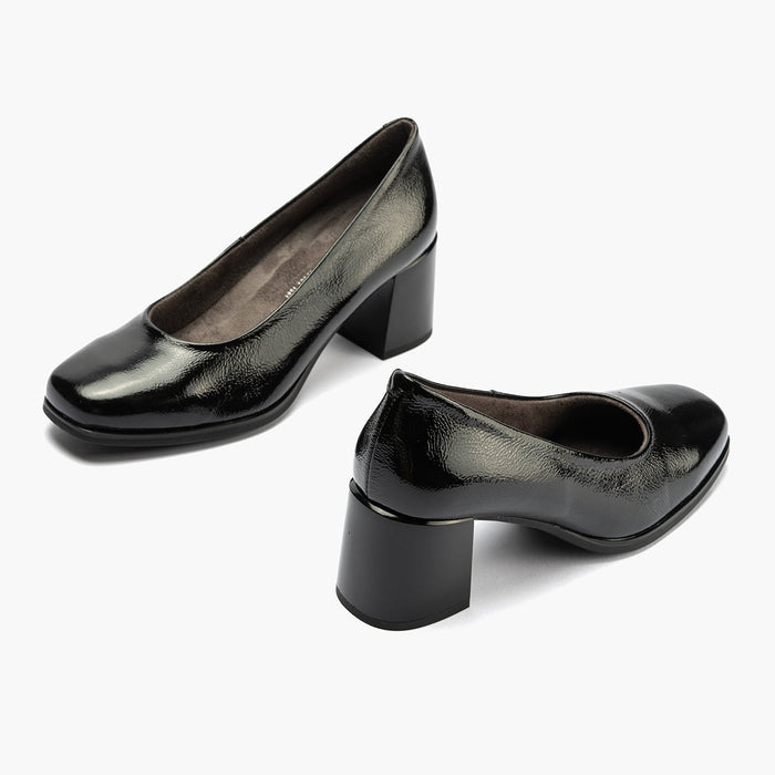 Pitillos Zapato De Salón En Charol Para Mujer Color Negro