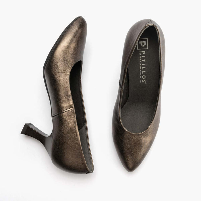 Pitillos Zapato De Salón Laminado Mujer Color Bronce